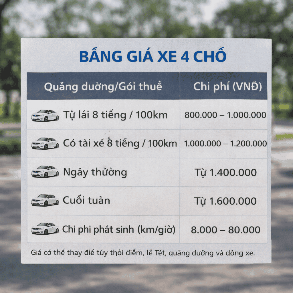 gia thue xe 4 cho